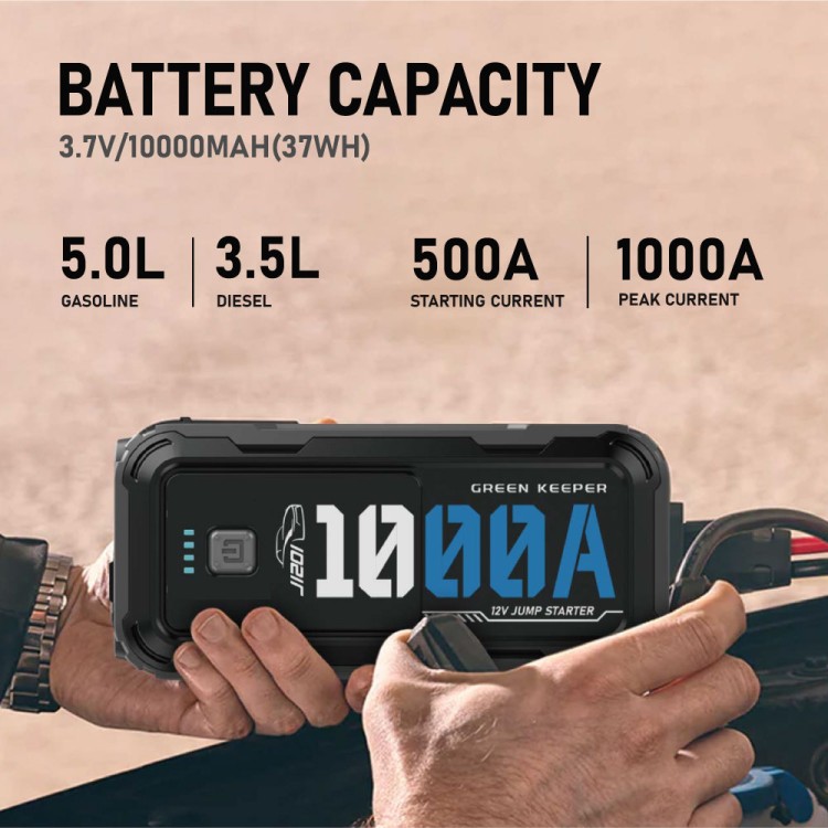 Green Keeper - 1000A Portable Jump Starter - Booster GK-J1201